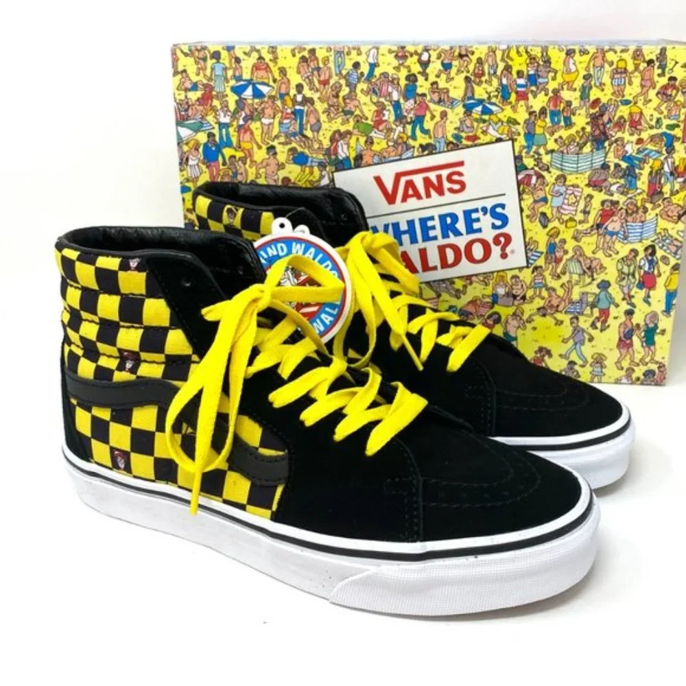 💖MEGA SALE💖VANS x Where’s Waldo Sk8-Hi Checker Black Suede Women's VN0A32QG4UE - Picture 5 of 8